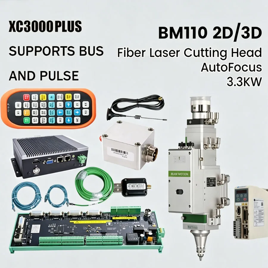 Raytools XC3000 Plus laser cutting control system BM110 fiber laser cutting head autofocus 3.3KW 2D/3D metal cutting
