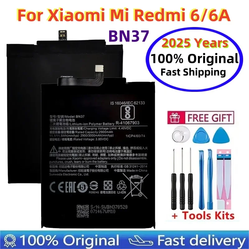 

Новый аккумулятор BN37 3000 мАч для Xiaomi Redmi 6 Redmi 6A BN37, сменные аккумуляторы для телефона + инструменты, быстрая доставка