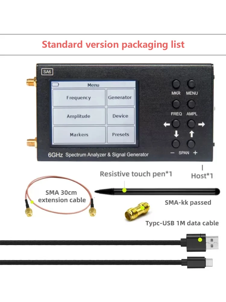 SA6 6GHz Spectrum Analyzer Signal Generator Wi Fi 4G LTE CDMA GSM Beidou GPRS