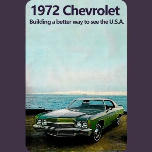 1972 Chevy Impala: Building a Better Way *Vintage Ad Adaptation Tin Sign* 8