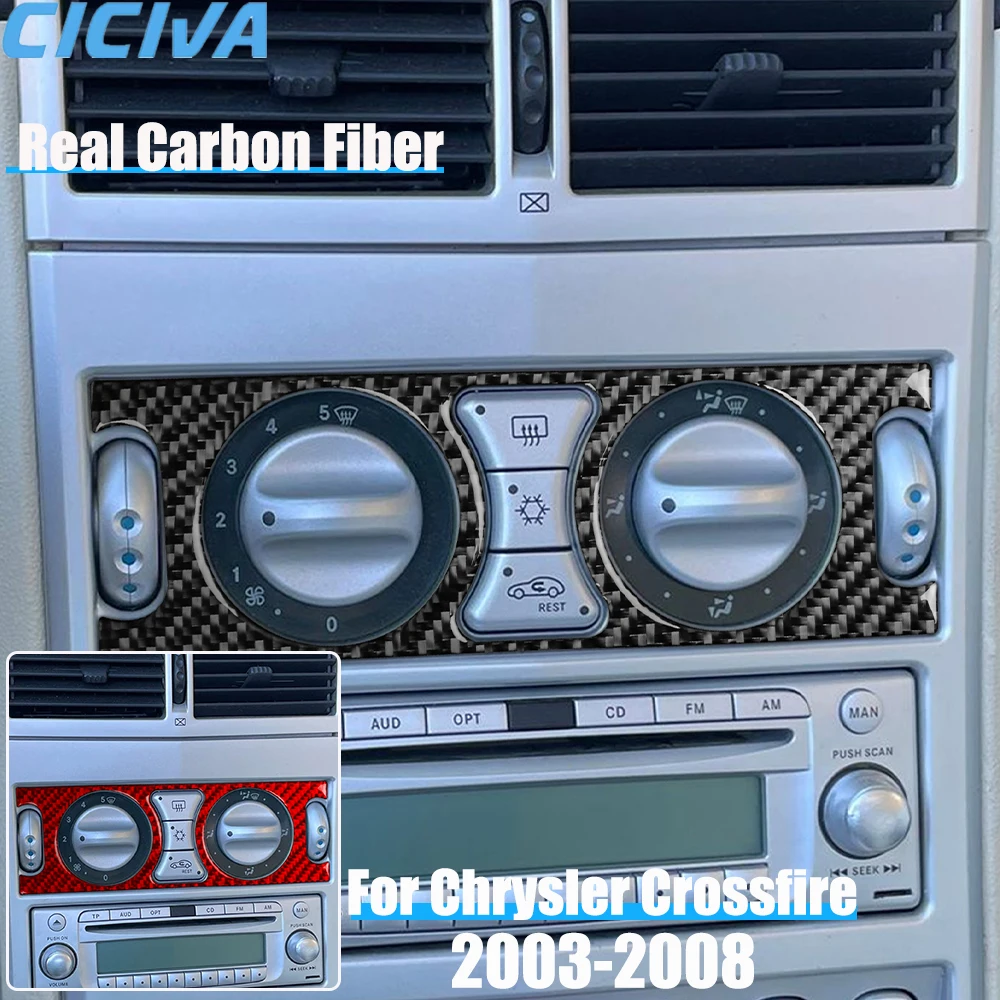 

Real Carbon Fiber Car Accessories Center Console Climate Cover Soft Sticker For Chrysler Crossfire 2003 2004 2005 2006 2007 2008