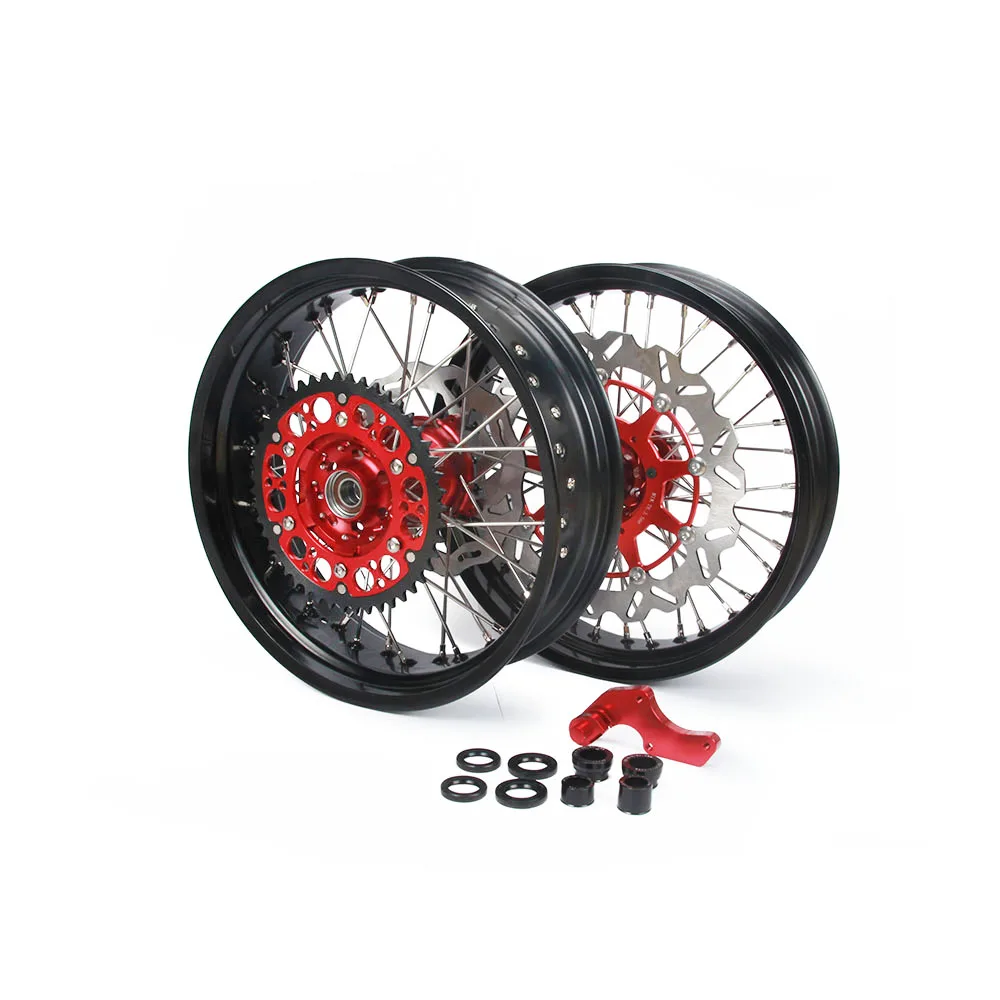 JFG CR125 CR250 CRF250R CRF450R CRF250X 7075 Aluminum Spoked Front Rear Set Wheels Set for HONDA