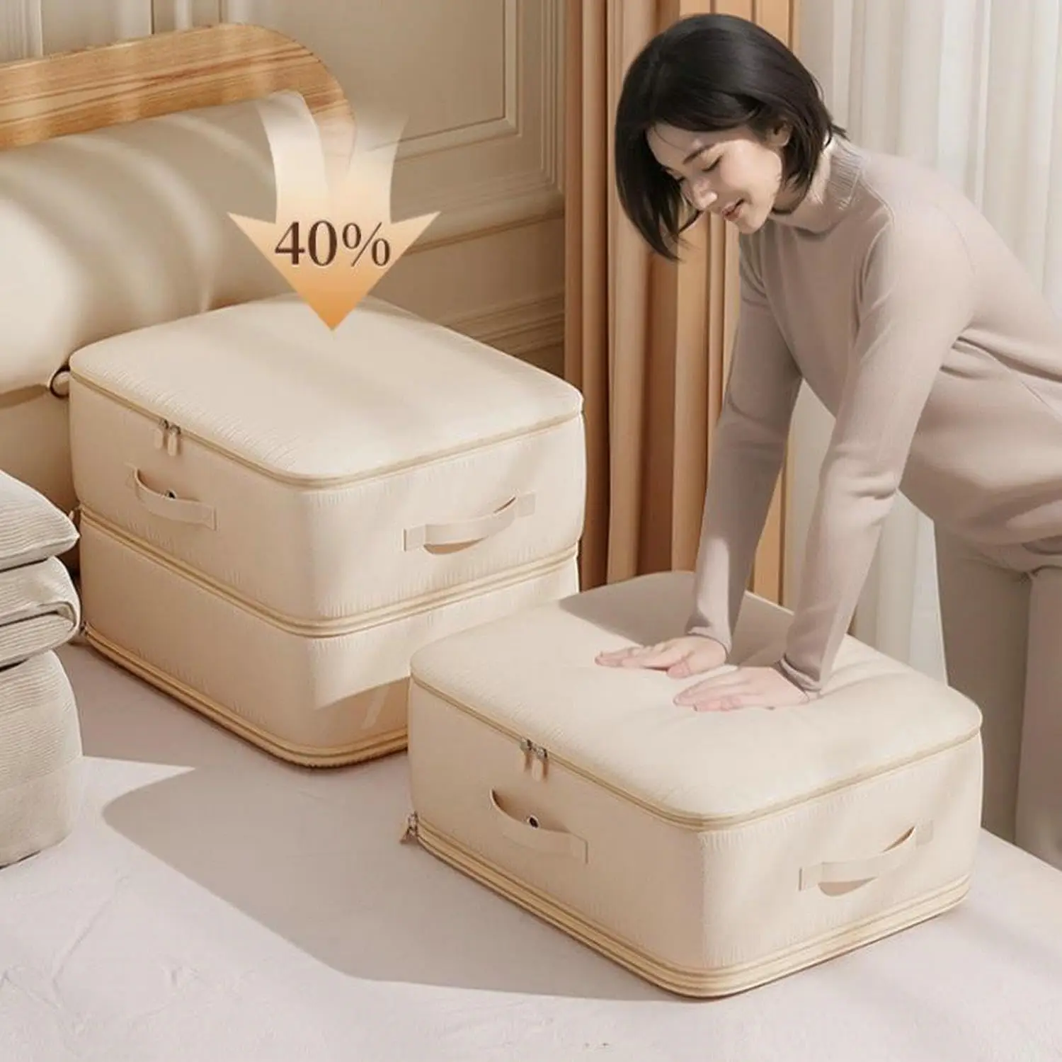 1 Stück Ultra-Platzsparende Selbstkomprimierende Organizer-Tasche Verbesserte Vakuum-Aufbewahrungsbeutel für Bettdecken und Kleidung – Detail 8