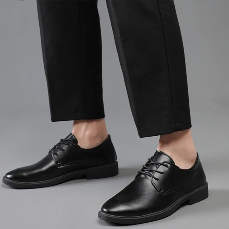 Chaussures formelles de luxe pour hommes, chaussures pointues en cuir décontractées, chaussures habillées d'affaires pour hommes, chaussures de mariage, chaussures Oxford à lacets