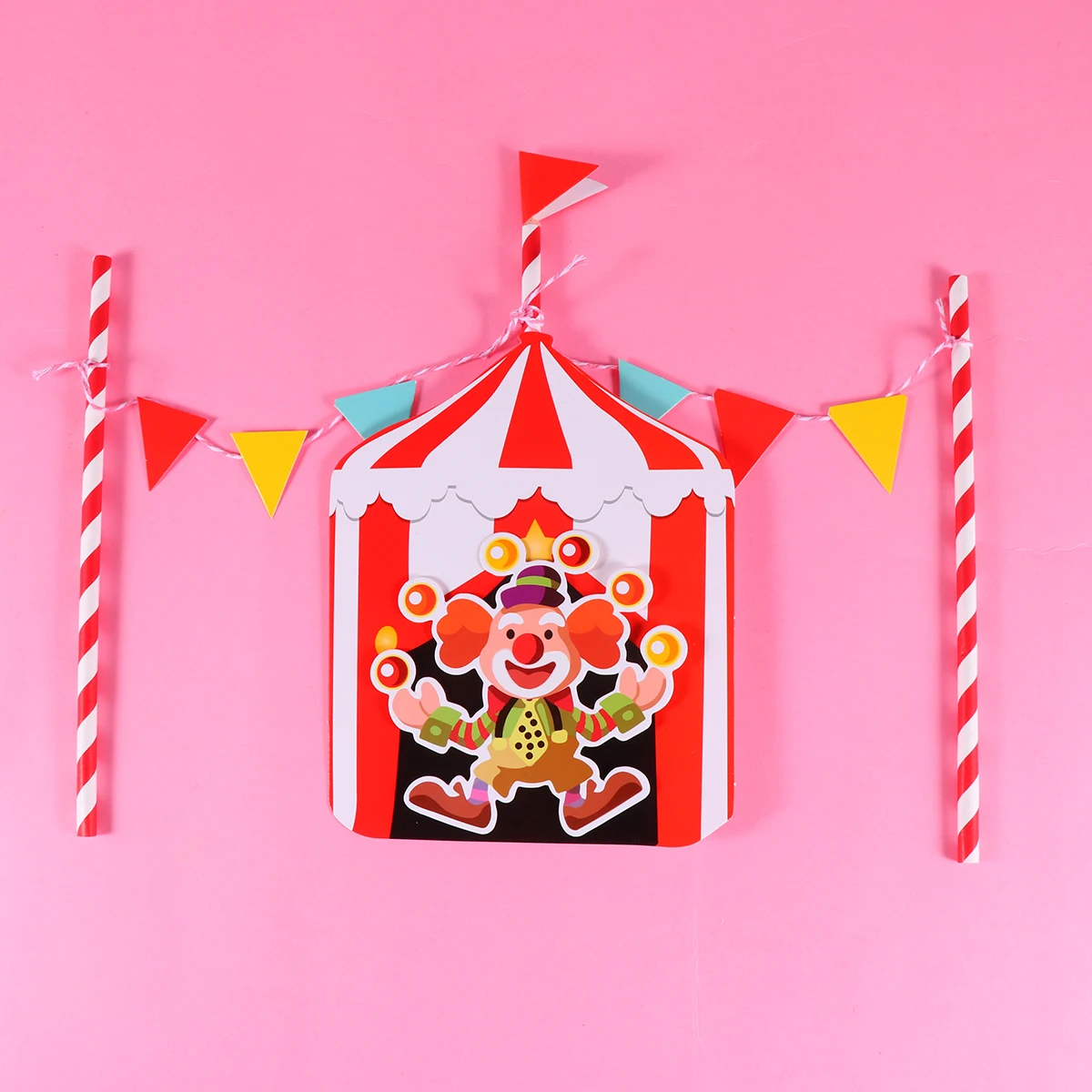 

Circus Clown Cake Toppers 2 Sets Paper Picks for Cupcake Wedding Birthday Party Food Decorations Reusable Lovely