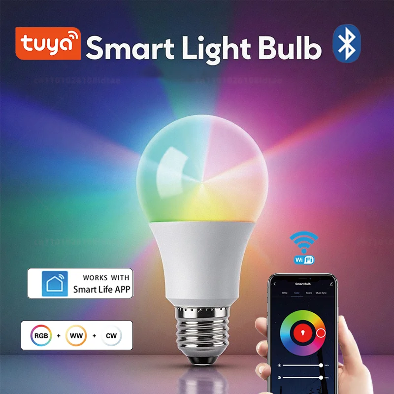 

Умная лампа Tuya Wi-Fi/Bluetooth Alexa Led Lamp E27 RGB Умные лампочки 110 В 220 В Умные лампы для Google Assisatnt Smart Life