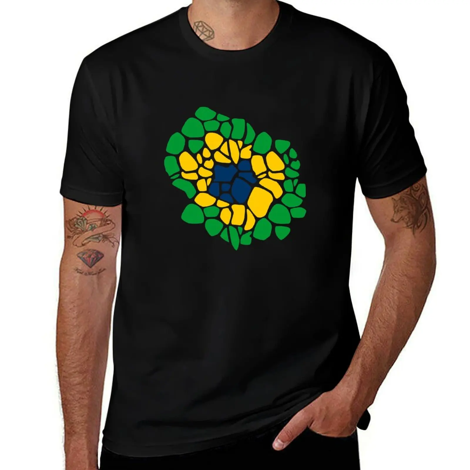 

Brazilian Summer Flower Flag T-Shirt graphic shirts topping korean fashion Men's t-shirts