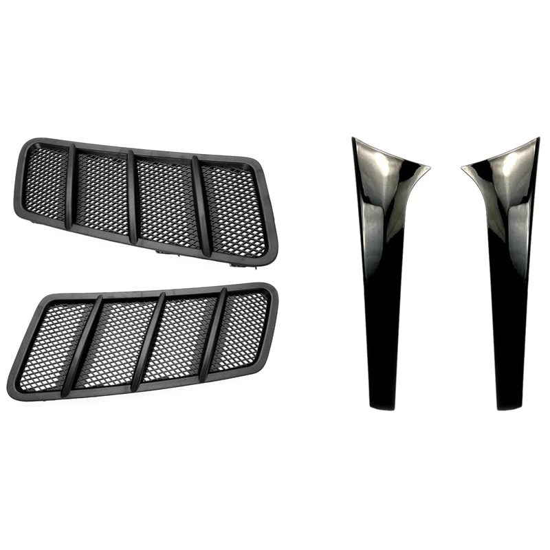 Rear Side Wing Roof Spoiler Stickers With 2X Side Hood Air Vent Grille Cover,For Mercedes-Benz W166 ML GL Class 12-18