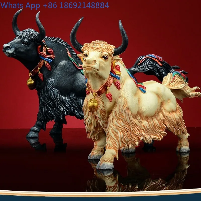 Simulated Resin Tibetan Yak Model Small Ornament Ethnic Animal Craft