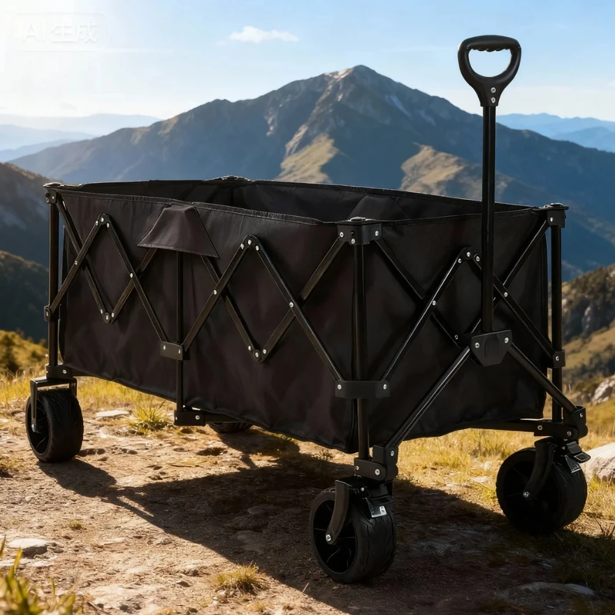 

Wholesale Large Capacity Carbon Steel Double Layer Tear Resistant Fabric Folding Camping Cart