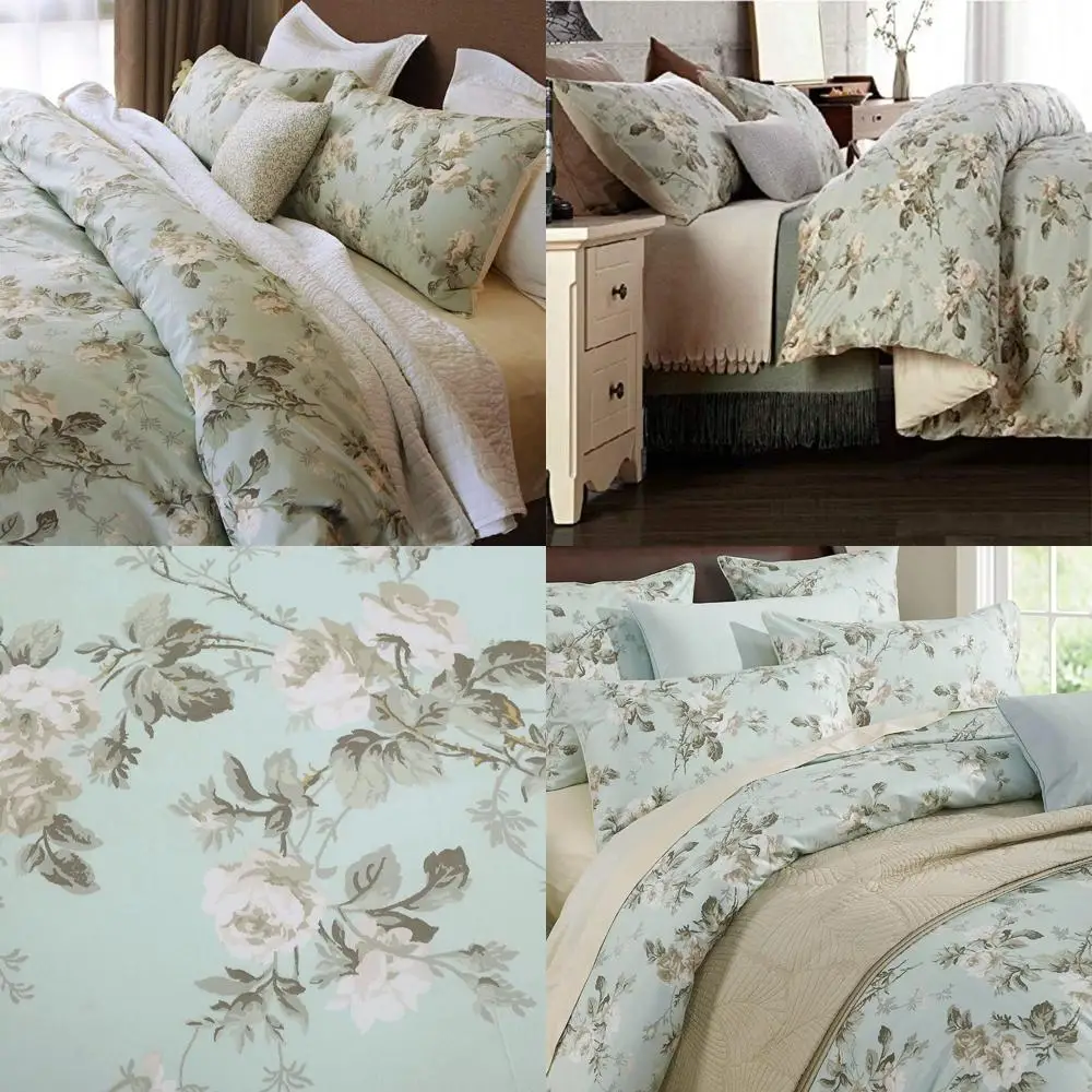 

French Country Garden Floral Duvet Cover Set with Asian Tapestry Pattern