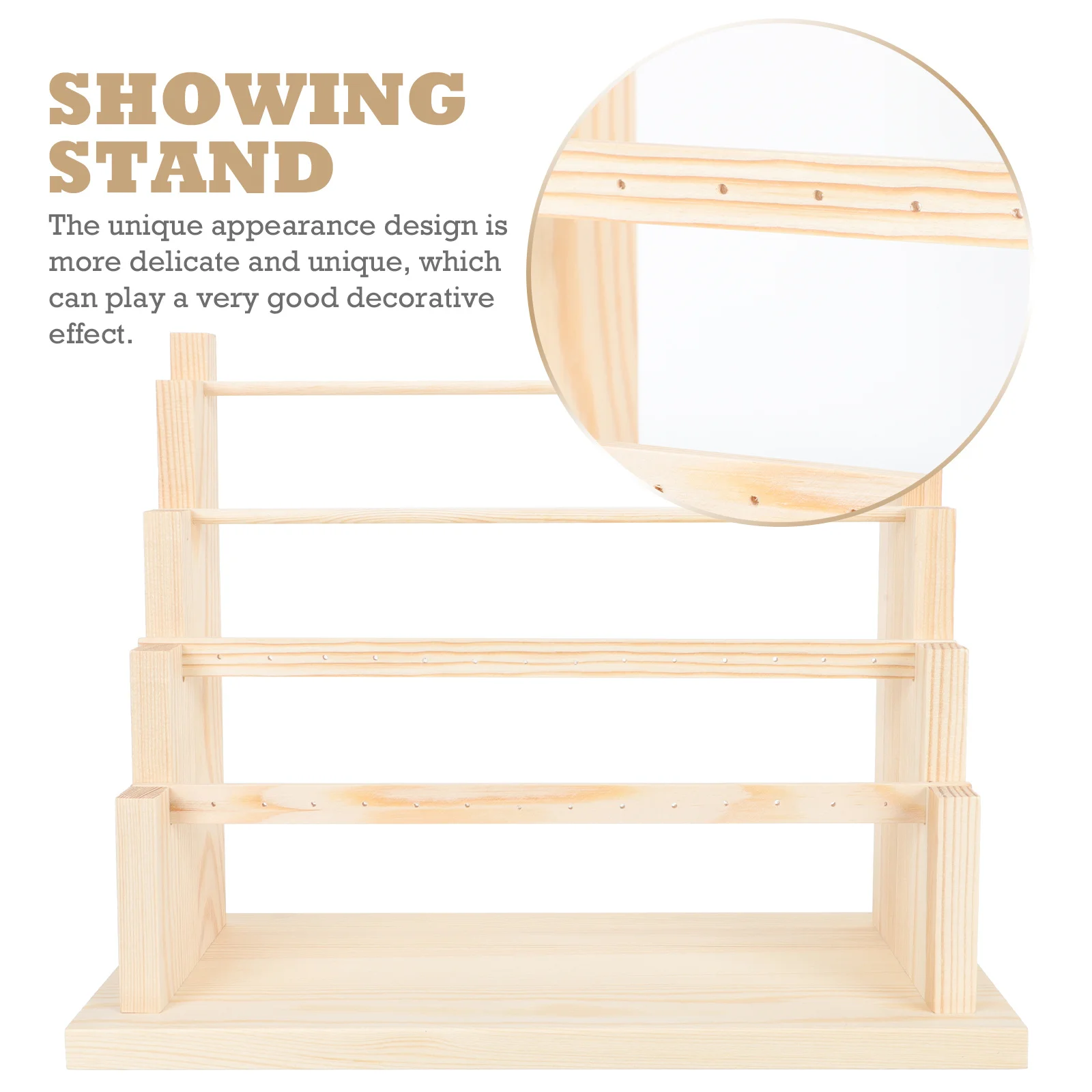 Multi-Layer Wooden Jewelry Storage Rack Detachable Display Stand Ring Earring Bracelet Organizer Wooden Jewelry Display Stand