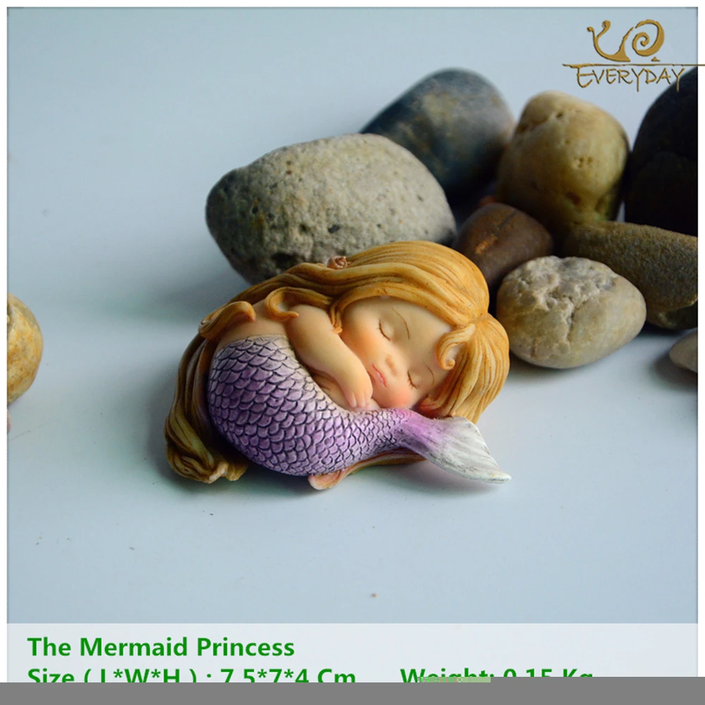 Fantasy Figurines Shell Princess Mermaid Figurine Micro Landscape Bonsai Fish Tank Ornaments Home Desktop Aquarium Decoration