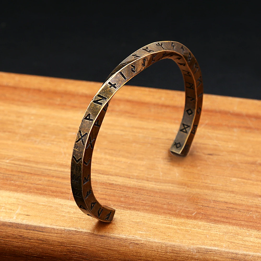 Fashion 316L Stainless Steel Mobius Opening Bracelet Viking Runes Bracelets for Men Women Nordic Pagan Amulet Talisman Jewelry