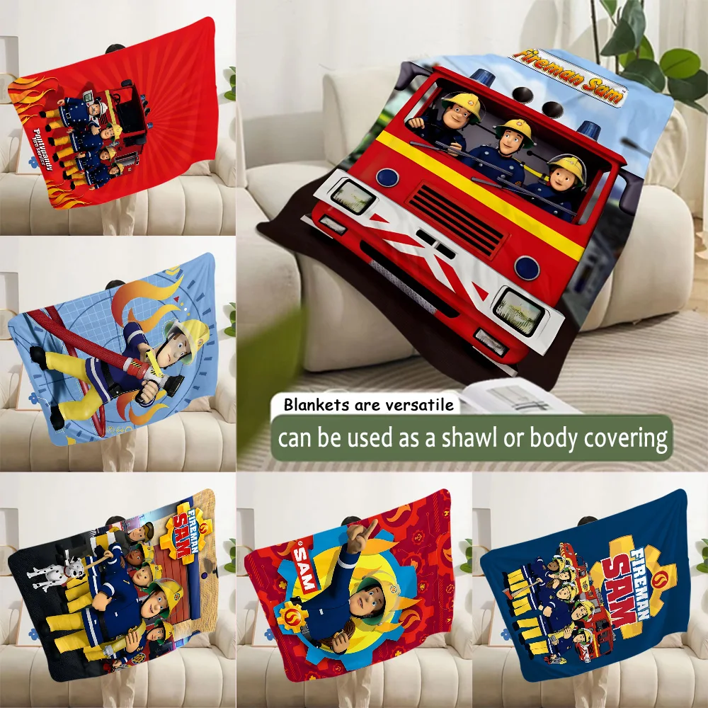 Cartoon Firemans sams Printed Blanket Picnic Blankets Warm Blanket Soft and Comfortable Blanket Home Travel Birthday Gift