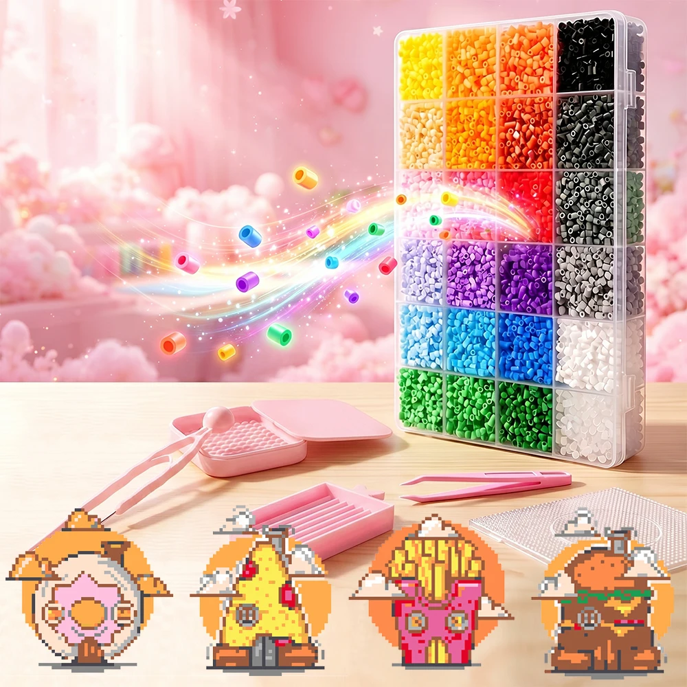 2.6mm 24 Colors Hama Beads 3d Puzzle Cartoon Food Landscape Diy Craft Mosaic Pixel Art Fuse Beads Tools Set Handmade Home Decor