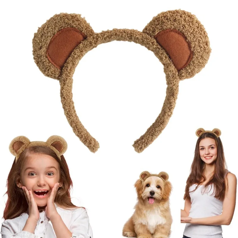 

Cute Plush Bear Ear Headband Women Adorable Cartoon Design Trendy Playful Accessory Stylish Girls Headwear Daily Casual Outfits