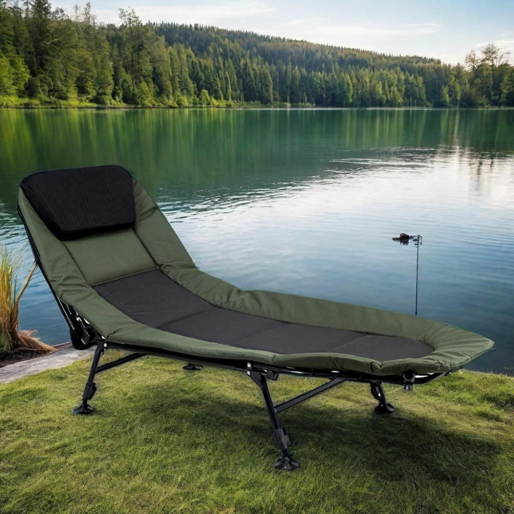 Factory Hot Sale Portable Folding Outdoor Camping and Fishing Bed Chair for Carp Fishing