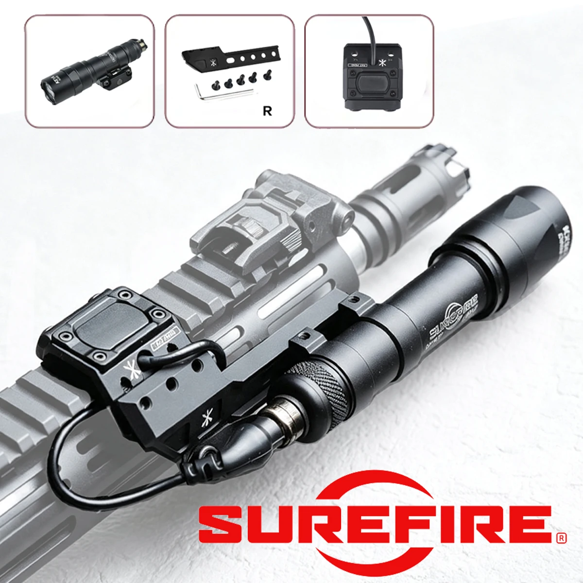 Surefire M600 M300 UNITY Dual Switch Mount Scout Light LED Spotlight SF Tactical Hunting Lamp for AR15 Rifle Airsoft Flashlight