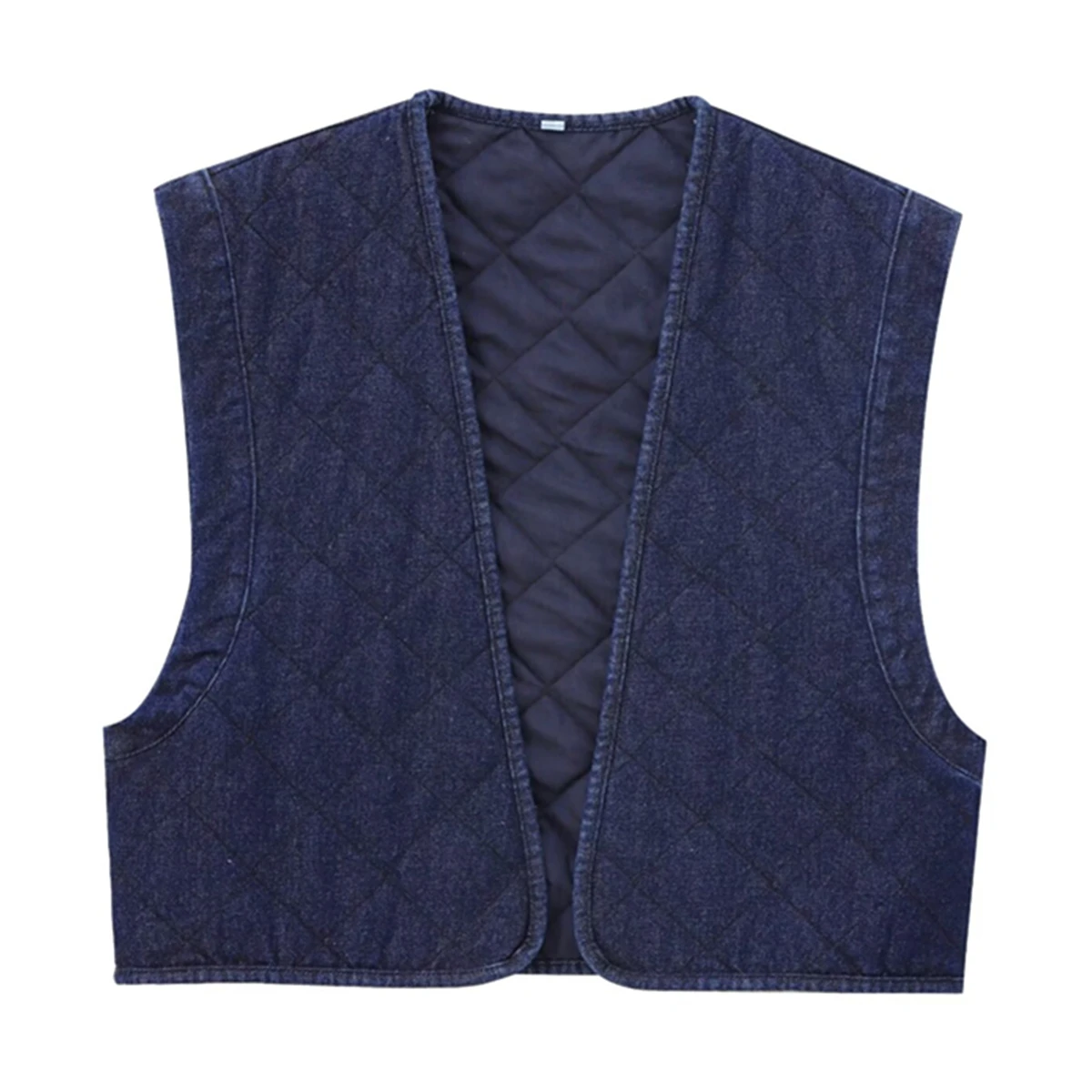 

Dave&Di 2024 Minimalist And Fashionable Women's Denim Vest With Stitching Decoration Short Tank Jacket Women Coat