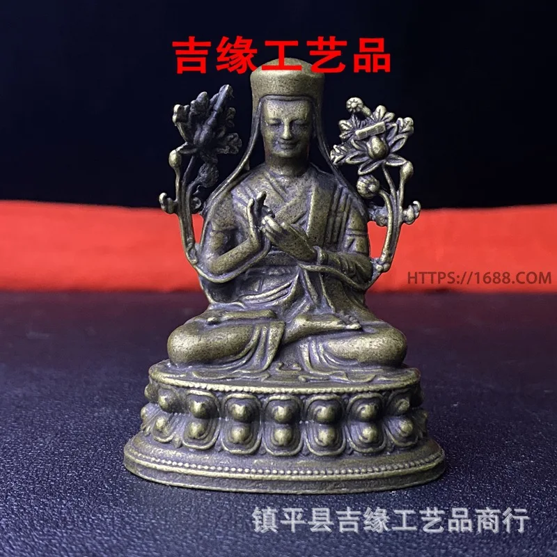 Brazen Brass Distressed Buddha Statue Retro Furnishings Table Decoration Small Size Tibetan