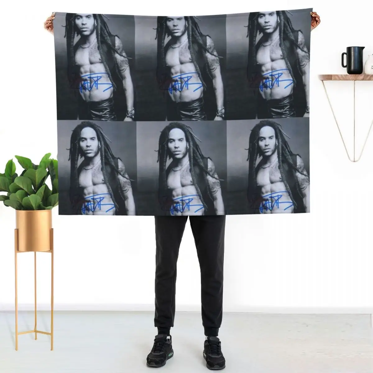 lenny kravitz Signed Throw Blanket Easy Care Comfortable Blanket for Couch