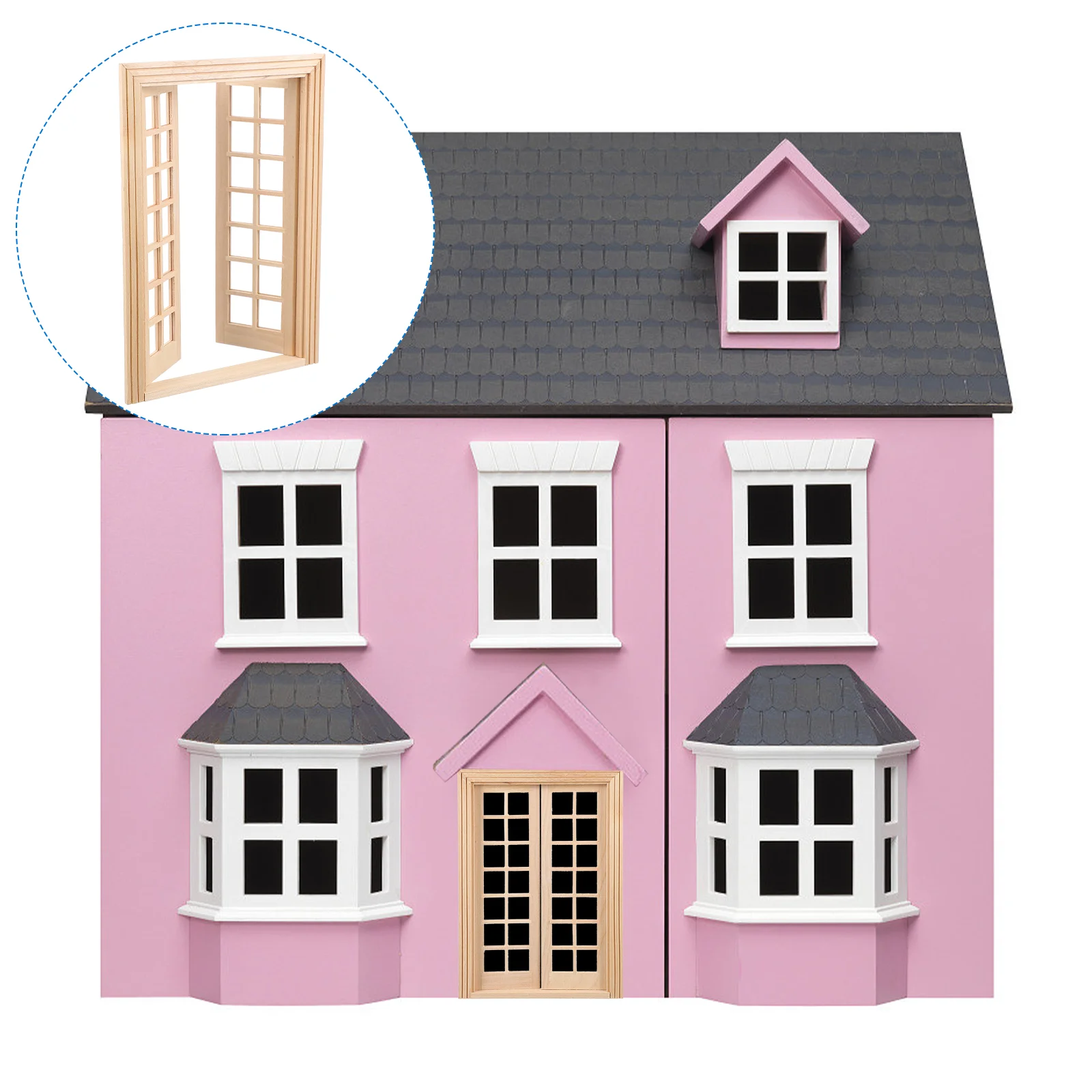 Diy Decoratie Accessoires Deur En Raam Model Decoraties Mini Houten Miniatuur Huis Micro Scene