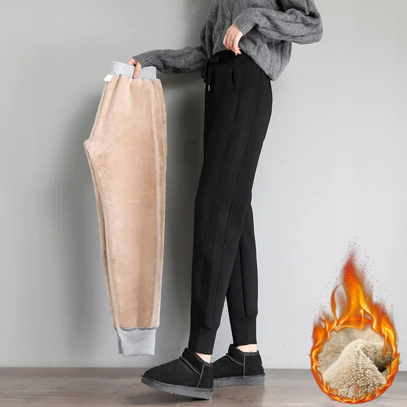 

Lamb Fleece Sweatpants Loose Leggings Harun Pants Cashmere Thickened Autumn and Winter Cotton Pants Warm Women's Pants