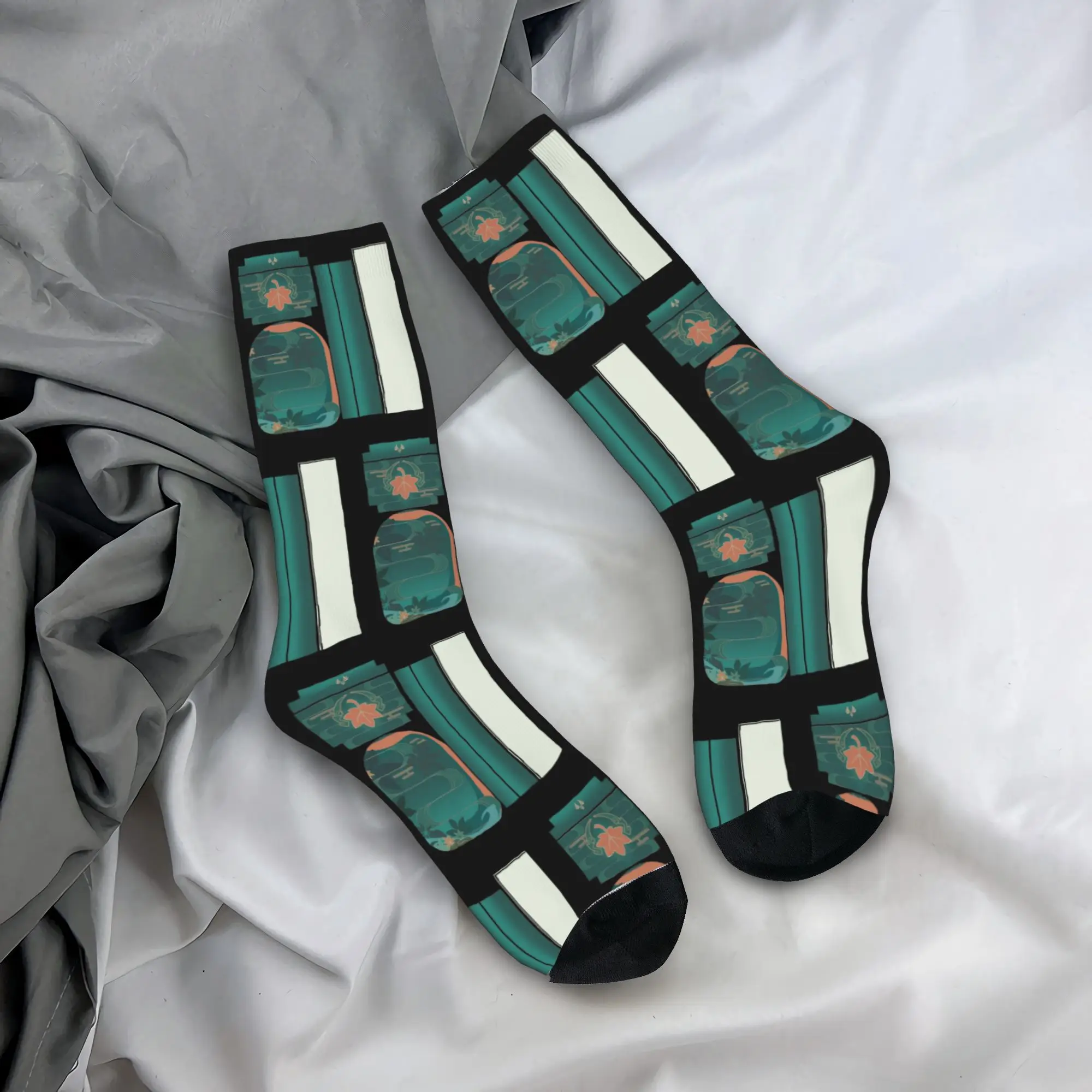 Kaedehara Kazuha - Kaus Kaki Seni Penggemar Genshin Impact Stoking Harajuku Aksesori Kaus Kaki Panjang Sepanjang Musim untuk Hadiah Natal Uniseks