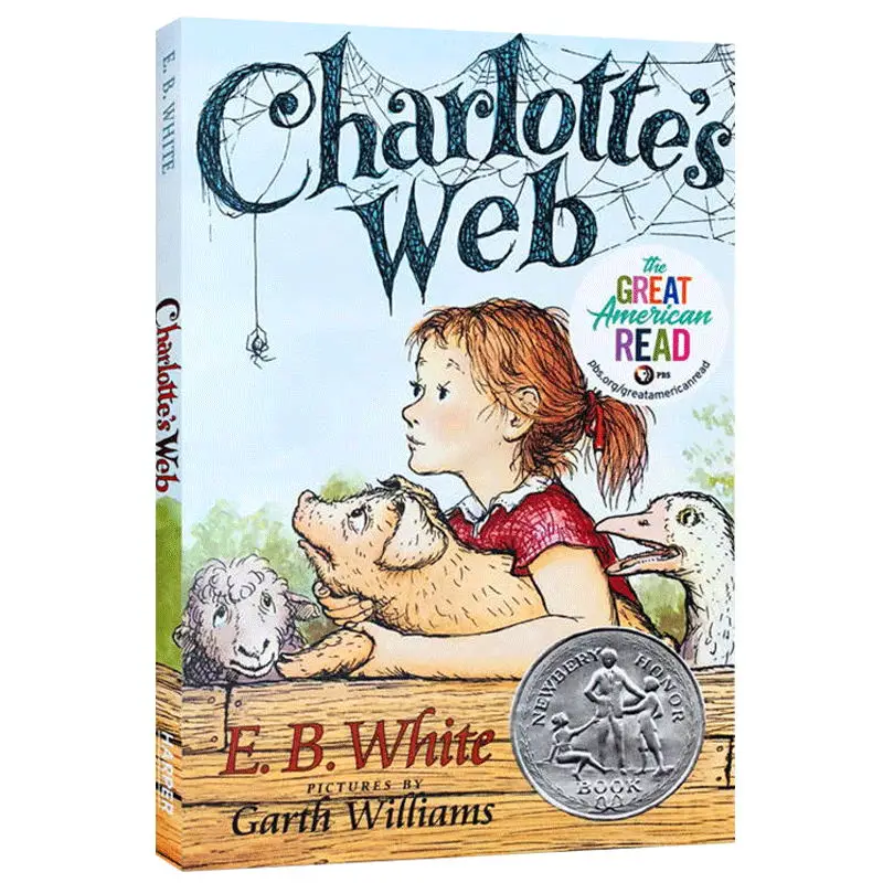 

Charlotte's Web, E. B. White, Children's books aged 5 6 7 8 9 English books, Animal Friendship fairy tale novels 9780064400558