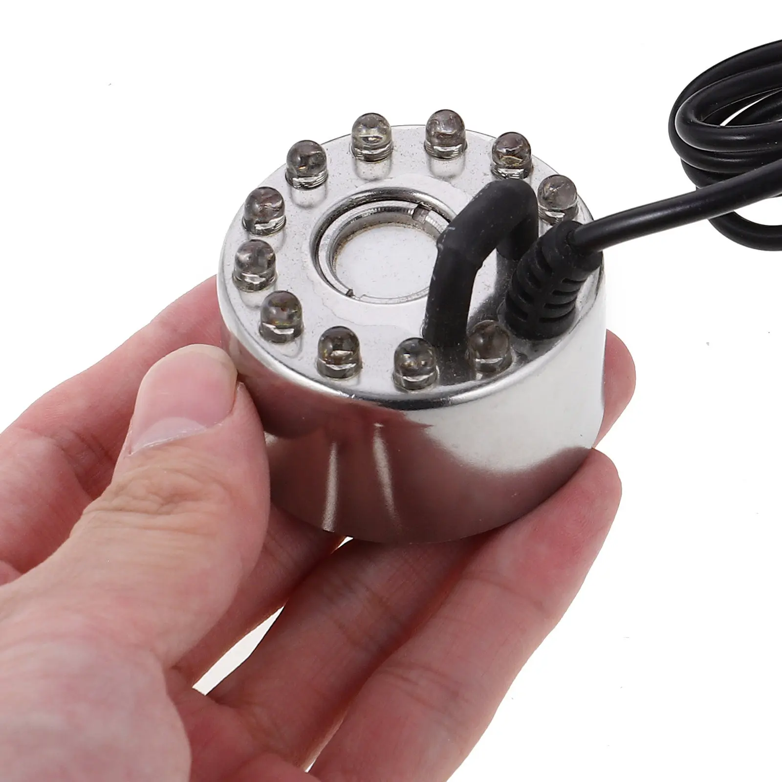 

12-цветный ультразвуковой туманогенератор с LED-подсветкой, технология распыления 16 мм, для использования внутри и снаружи помещений, для прудов и фонтанов