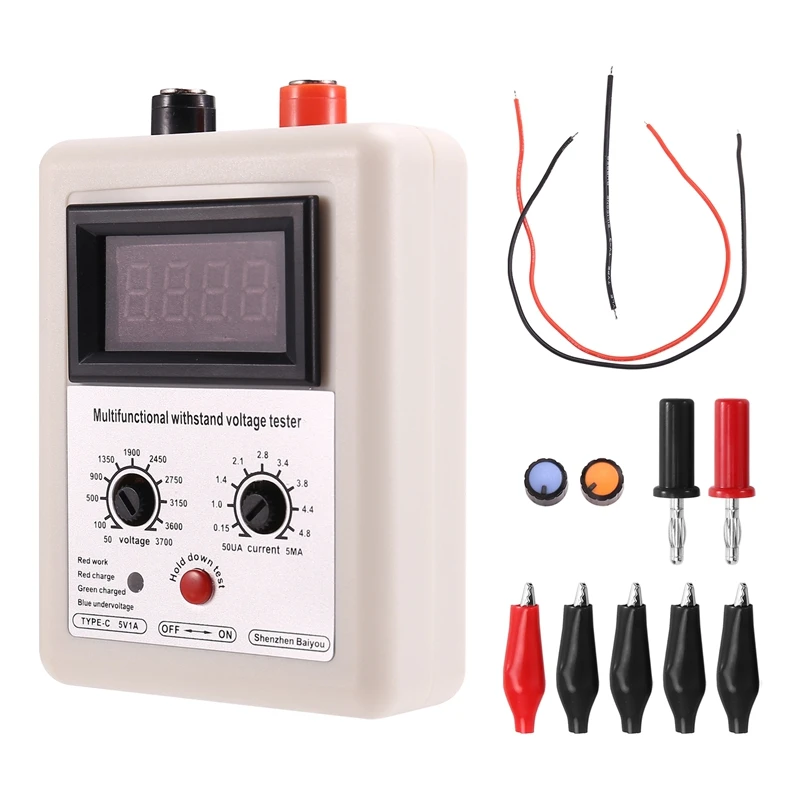 

AT51-Transistor Voltage Tester 0V-3500V Diode MOS Triode MOV LED Voltage Capability Transistor Withstand Voltage Tester