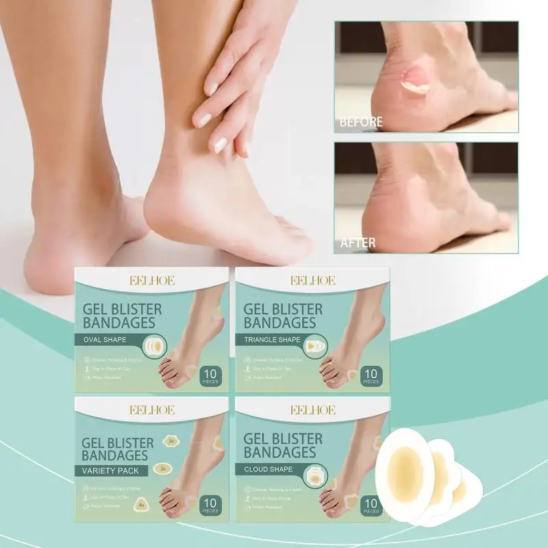10pcs Gel Blister Cushion for Foot strong adhesive Protection Bandages Anti-Blister Foot Heel Sticker