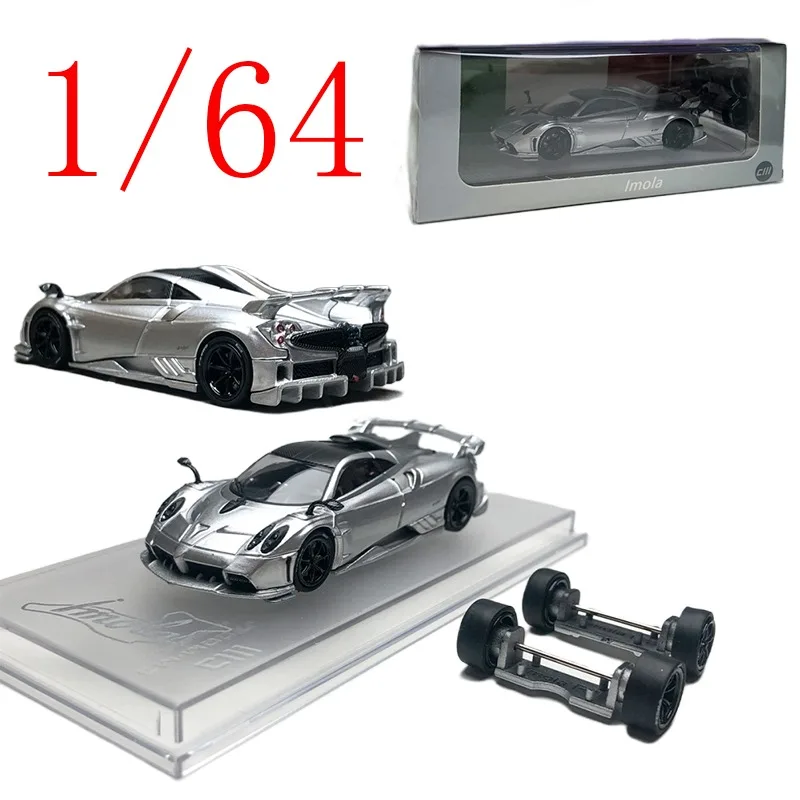 

CM литая под давлением масштаб 1/64 Pagani, модель автомобиля из сплава Pagani Imola, серебряные игровые транспортные средства, игрушки для мальчиков, подарок, оригинальная коробка