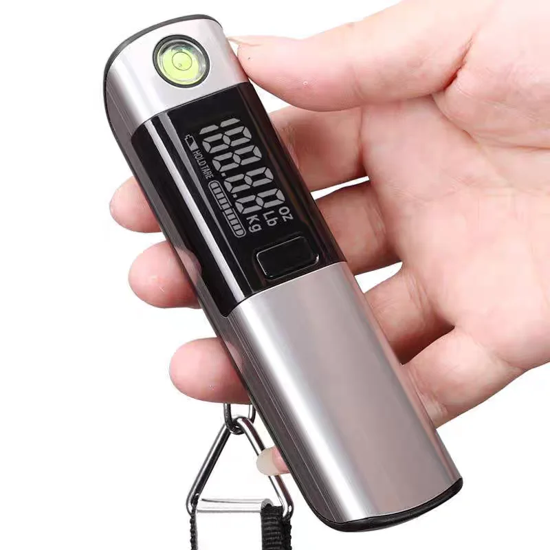 Báscula Electrónica Portátil Colgante para Equipaje de Viaje, 50 kg, para Paquetería, Pesca y Compras