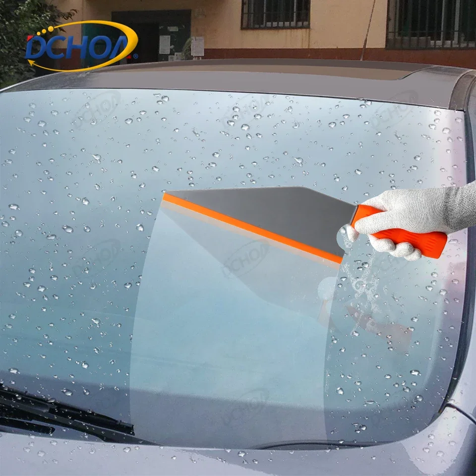 DCHOA Car Window Tint Squeegee Rubber Glass Scraper for Vinyl Wrap Installation Windshield Film Application and Cleaning