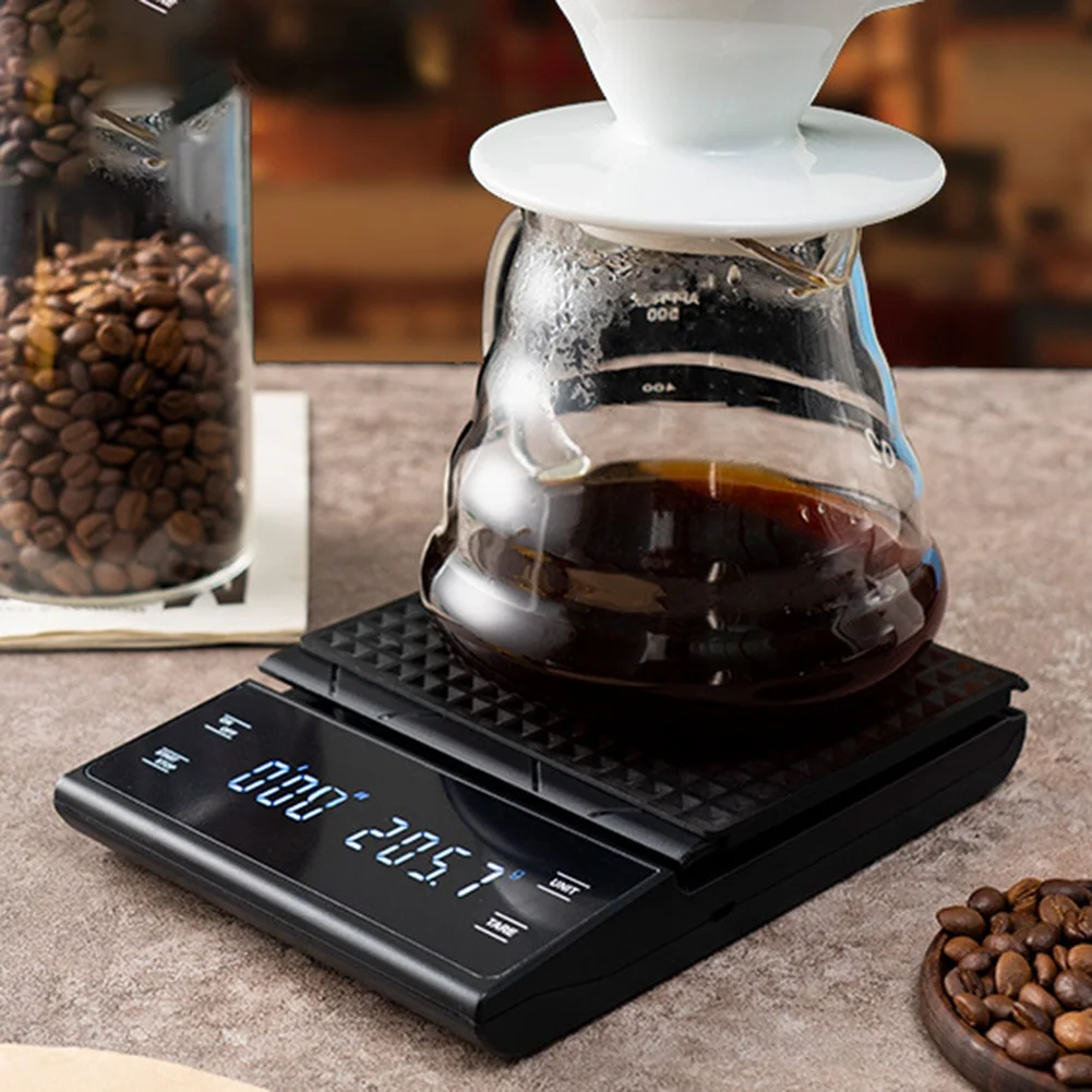 Kitchen Scale with Smart Digital Electronic Precision Timer Drip Portable Household Coffee