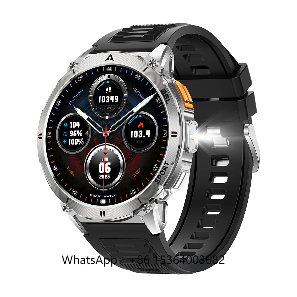 

TJXL-TKYUAN 1.56Inch AMOLED Outdoor Smart Watch for Sports IP68 Waterproof Heat Rate Healthy BT Calling Fashion Smartwatch for M