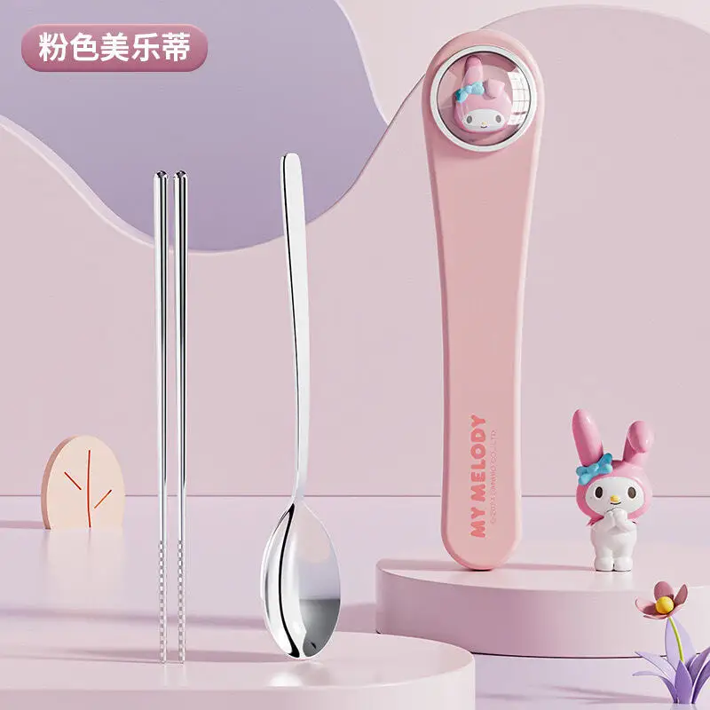 أدوات المائدة سانريو ماي ميلودي كورومي سينامورول منتج جديد منتج لطيف كارتون في الهواء الطلق محمول للكبار والأطفال في الحرم الجامعي لطيف #4