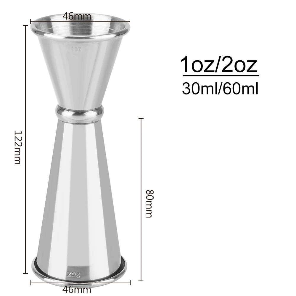 1oz/2oz Doppelseite Messbecher Mojito Maß becher Edelstahl japanisches Design Jigger Cocktailbar Jigger Bar Zubehör