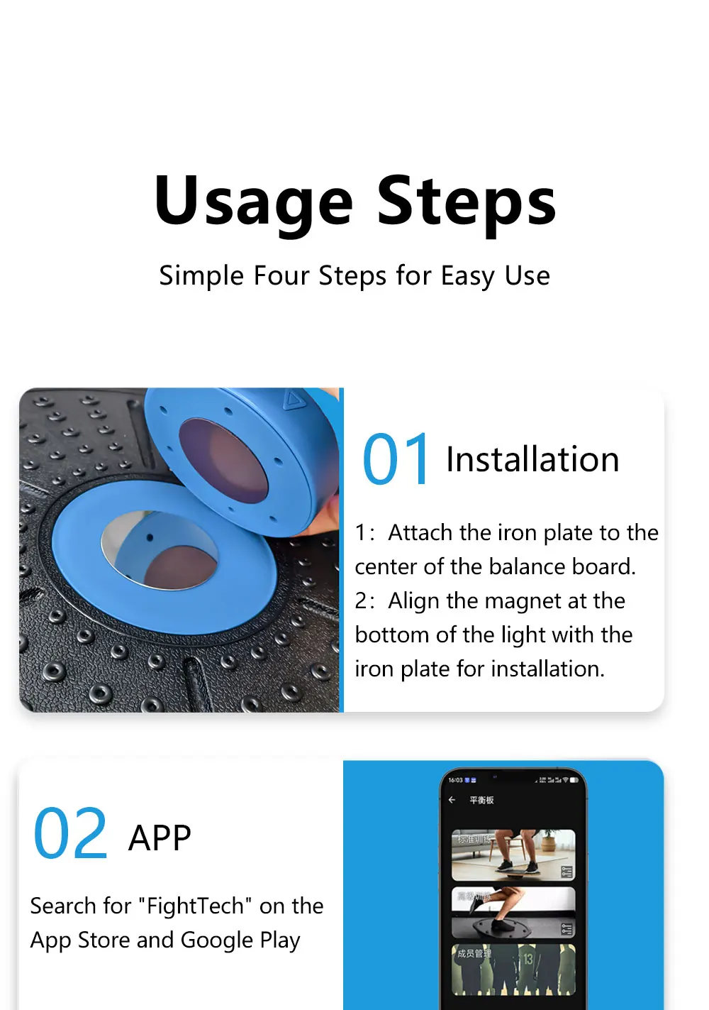 QUELING Smart Balance Board mit Führungslicht – Vollspektrum-Trainingsgerät für Rehabilitation, Erholung und Heimfitness – Detail 2