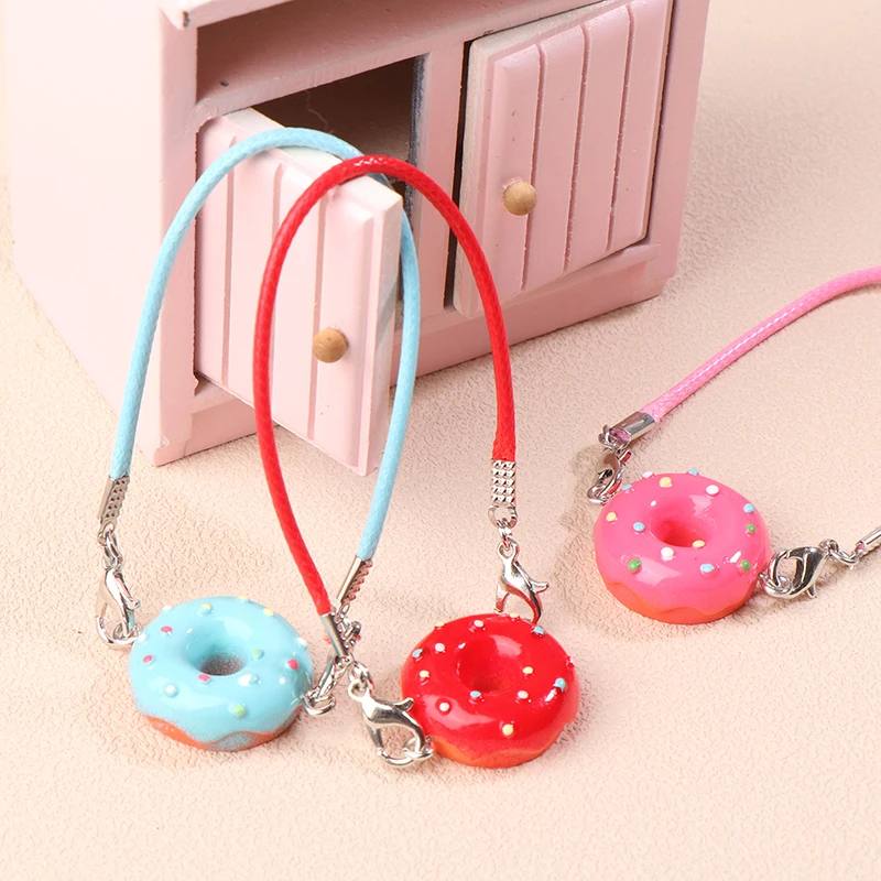 Cute Plush Doll Donut Pendant Dollhouse Mini Decoration Dolls Clothes Accessories Dolls House Micro Scene Photo Props