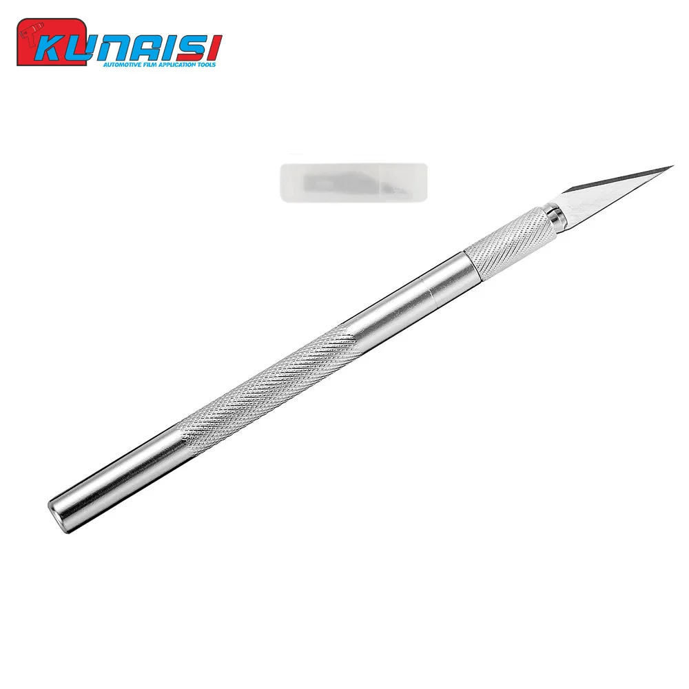 Metal Scalpel Knife Tools Kit Non-Slip Blades Engraving Knife Mobile Phone Film Paper Cut Handicraft Carving Tools KUNAISI