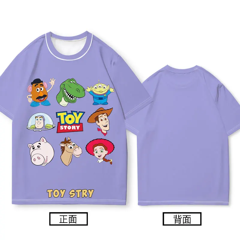 Toy Story Co-branded Short Sleeve T-shirt Men's Summer Buzz Lightyear Woody Around Children's Clothing Set Top