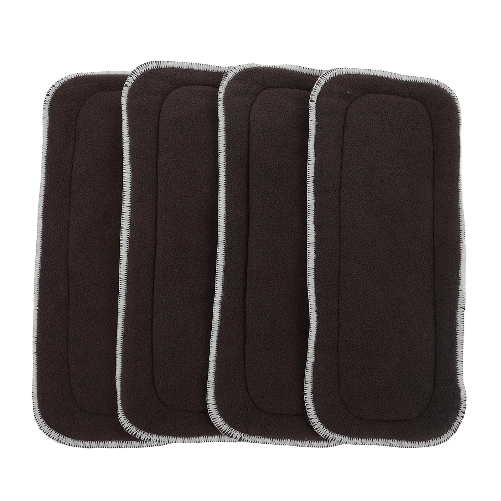 Bamboo Charcoal Diaper Inserts 4pcs – 5-Layer Microfiber, Quick-Dry, High-Absorption, Breathable Reusable Cloth Liners