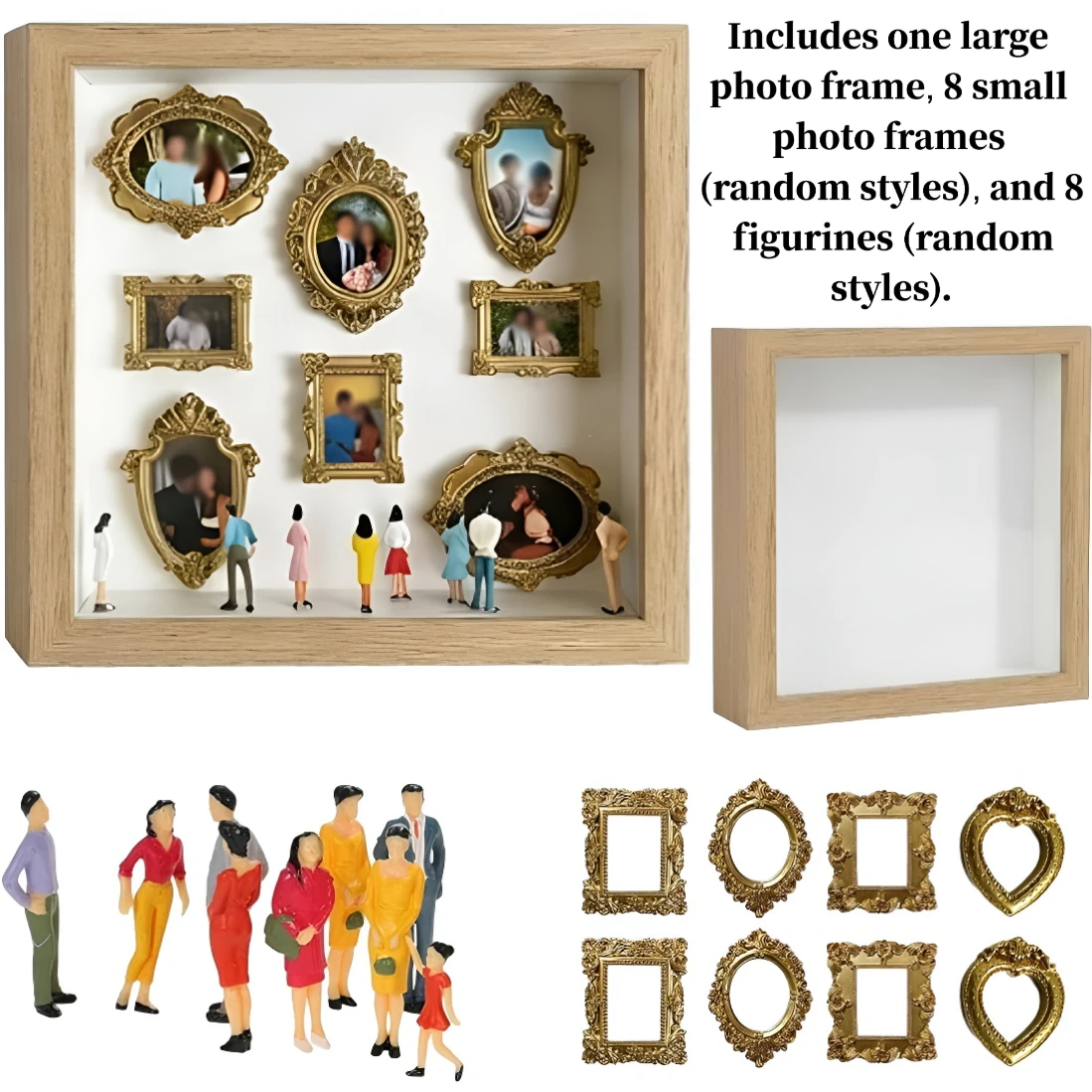 10 inch DIY Mini Museum Silhouette Box Frame Kit Case Photo Boxes Display with Figurines Frames Custom Display Photo Frame Set