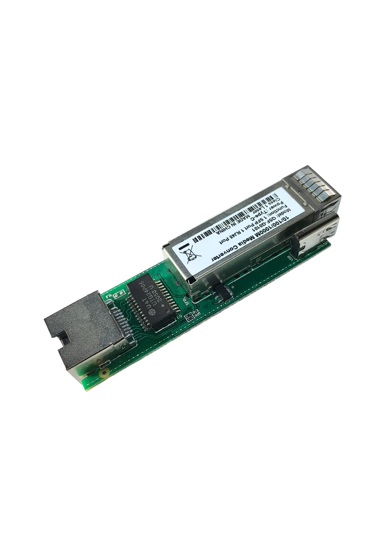 100/1000M Mini Fiber Media Converter Slot SFP Transceiver Module Gigabit PCBA Glasvezel Ethernet Switch 1 SFP Slot 1 RJ45