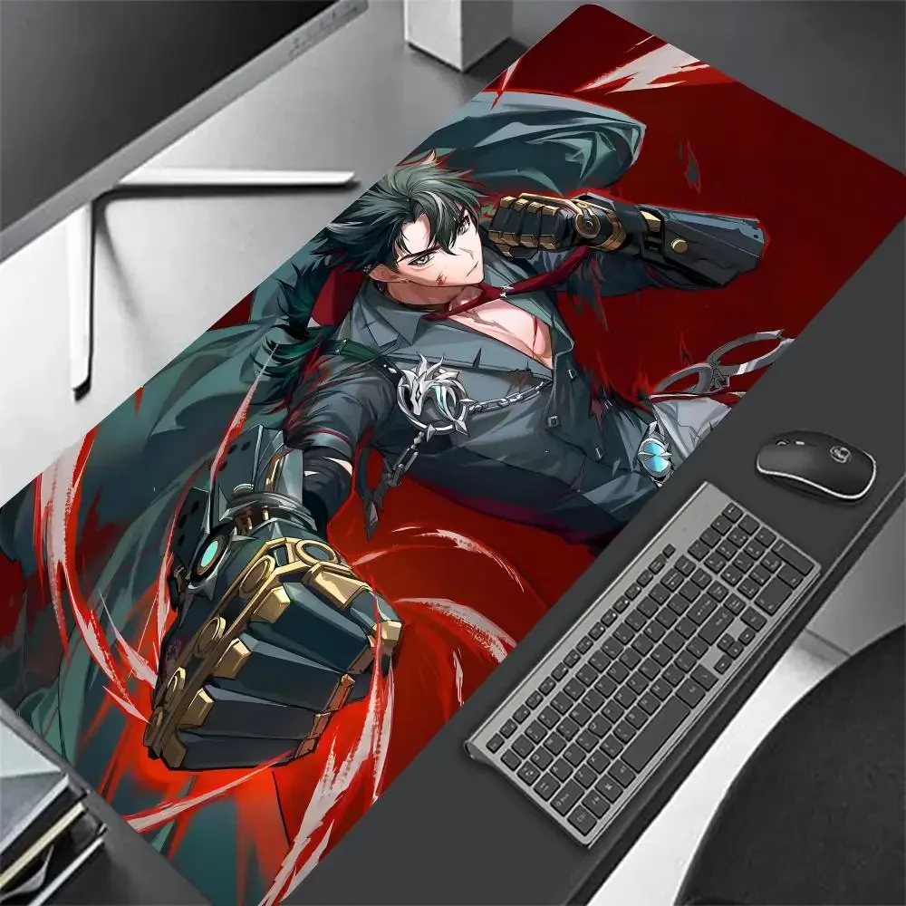 Anime Genshin Impact Wriothesley Mousepad Large Gaming Mouse Pad LockEdge Thickened Computer Keyboard Table Desk Mat