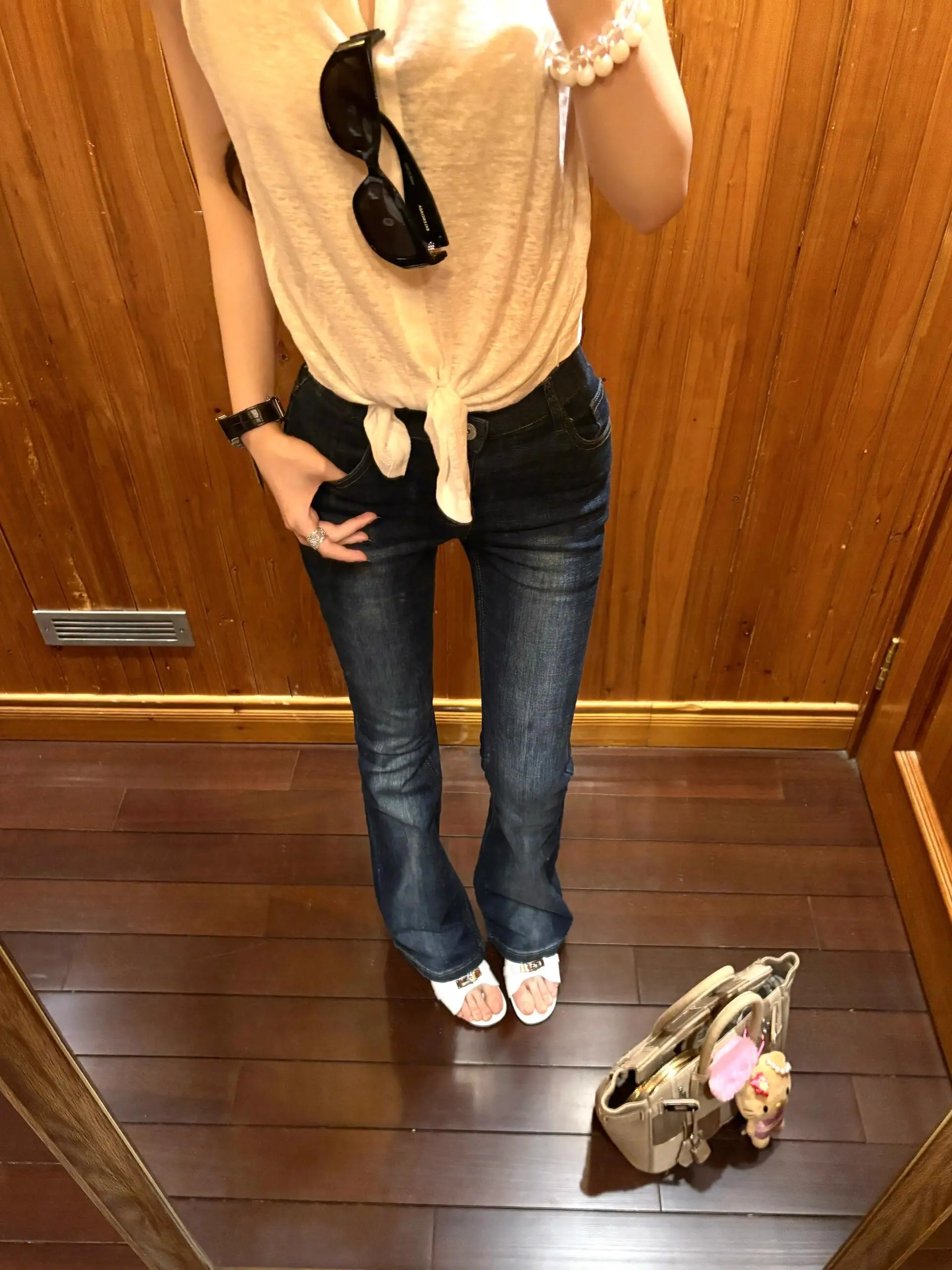 

Low Waist Slim Fit Jeans Women's High Hip Waed Blue Jeans Casual Sle Floor Length Trousers Cotton Stretch Denim