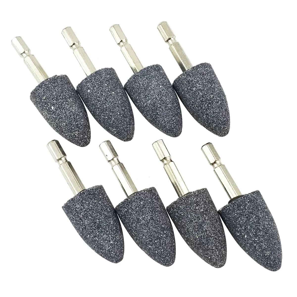 

8 Pcs Cone Shape Grinding Stone - 1/4inch Hex Shank Abrasive Stone Mounted Grinding Point for Rotary Tool Drill (25mm)